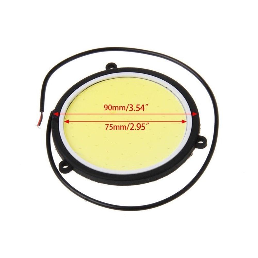 2pcs 90mm 12V COB LED Car Auto Round DRL Daytime Running Fog Light White Lights 2pcs 90mm 12V COB LED Car Auto Round DRL Daytime Running Fog Light White Lights