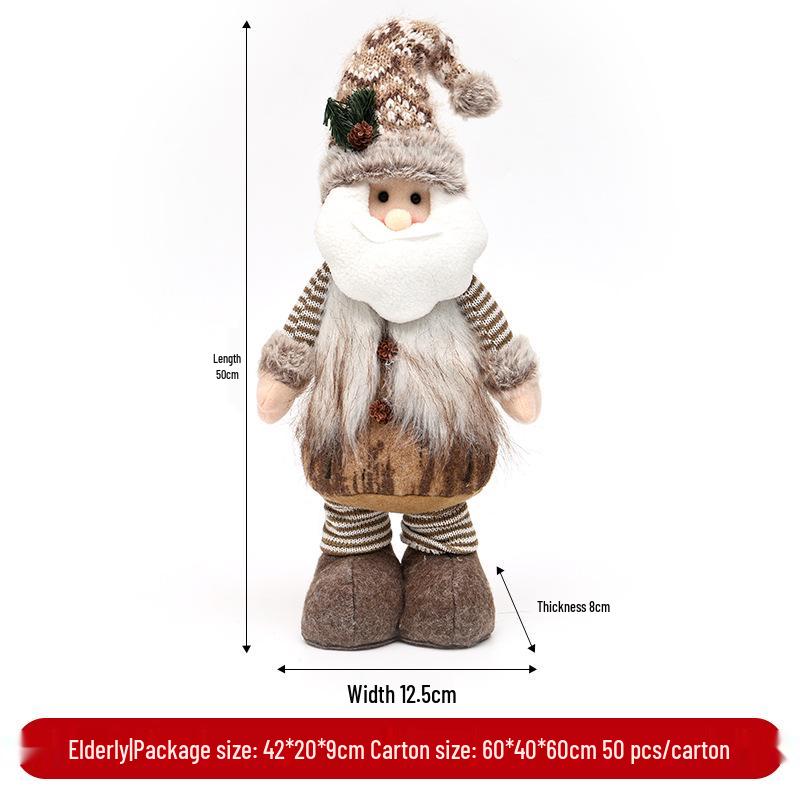 Santa Claus & Snowman Christmas Decoration Figurine Doll