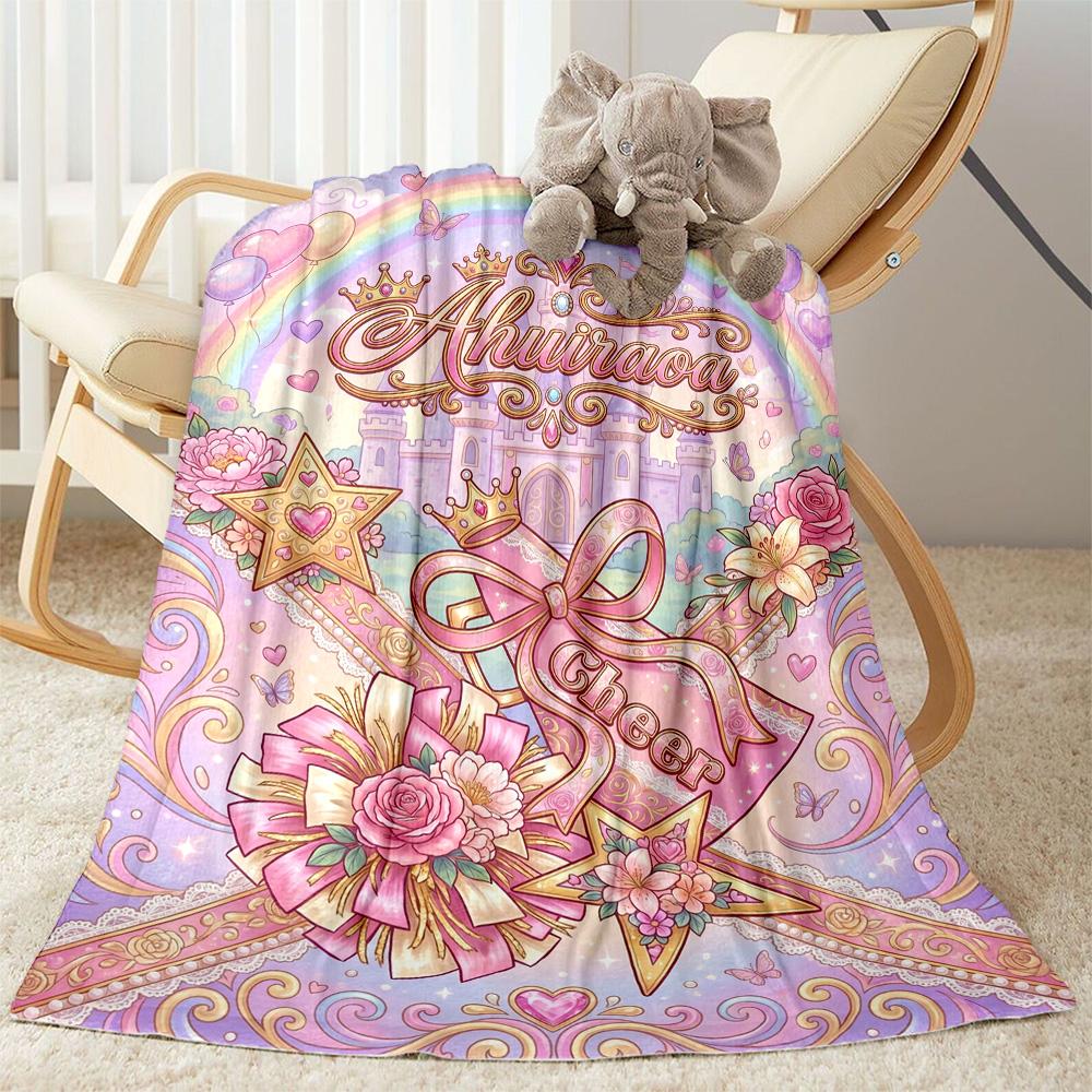 

Colorful Cheer Spirit Flannel Blanket-Soft and Suitable for Sofas,Beds,Offices,Travel,All Seasons,Great Gift for Holidays and Birthdays. 80cmx120cm