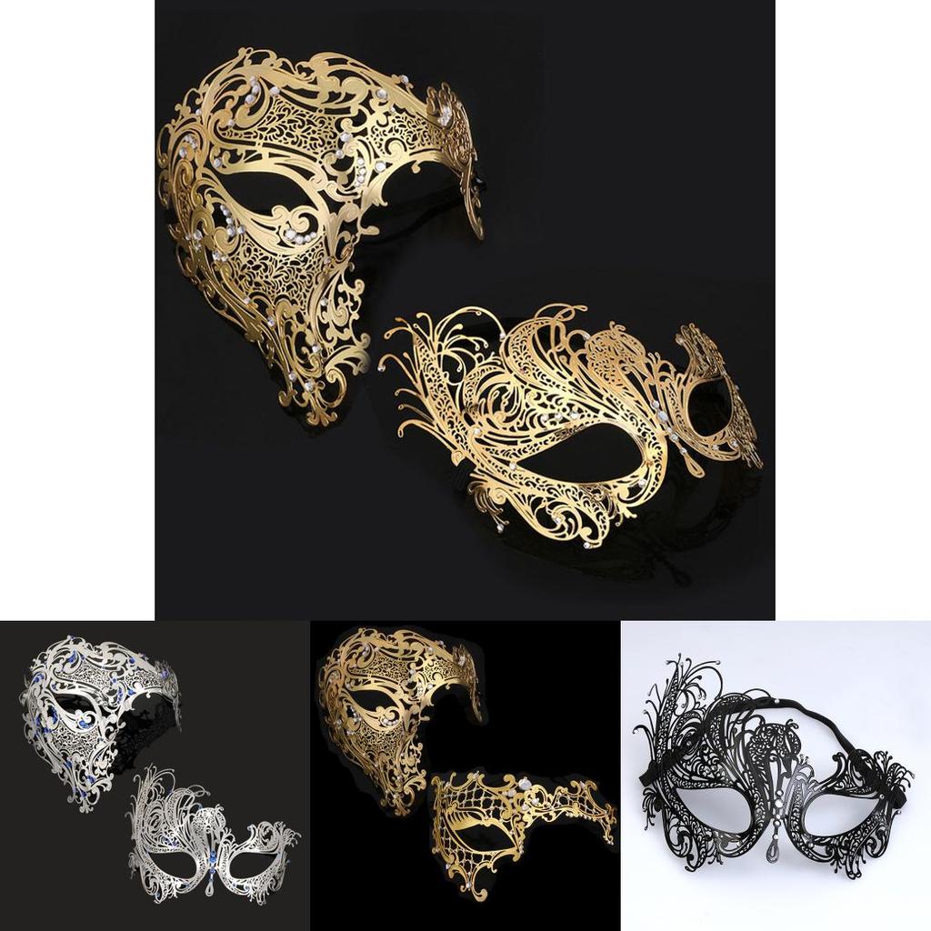Metallische Halbmaske mit glitzernden Verzierungen für Hochzeiten, Halloween und Veranstaltungen