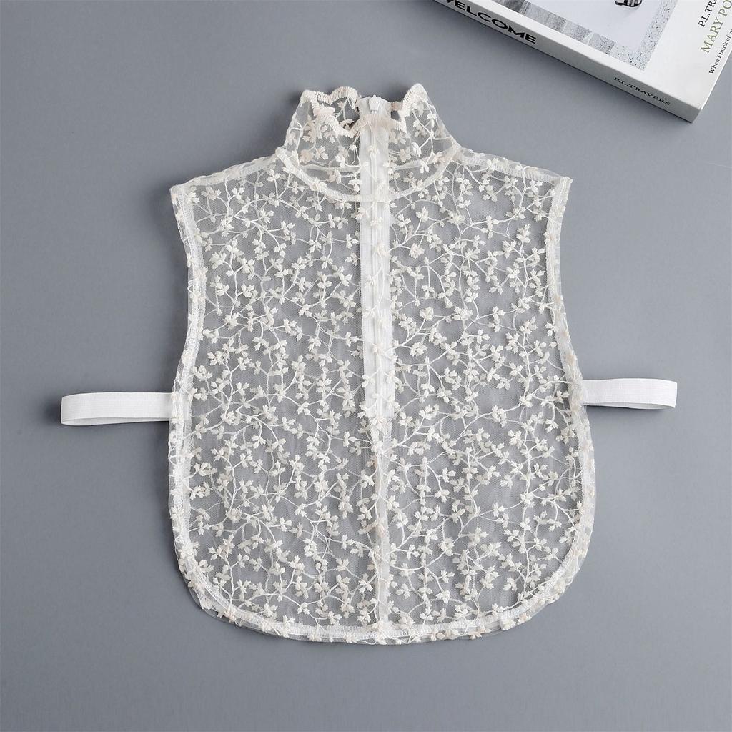New Instantly Beautiful Girl Petal Lace Fake Collar Playful and Cute Pure Cotton Collared Shirt Ties