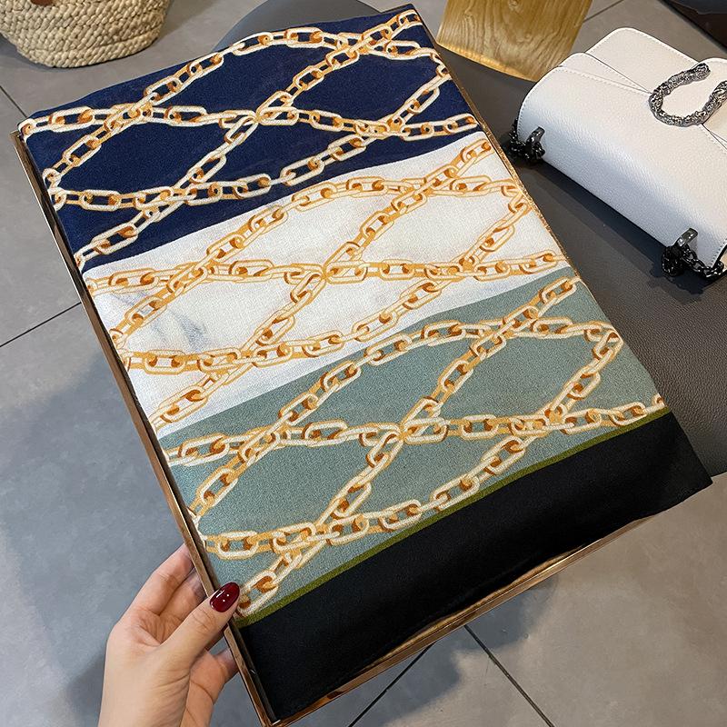 Nova Moda Feminina Protetor Solar Quente À Prova de Vento Frio Longo Xale Quatro Estações Cachecol Feminino