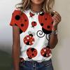 New Cute Animal T-Shirts Worm 3D Print Summer Women O-Neck Short Sleeve T Shirt Harajuku Tops Oversized Y2k Tees Female Clothing