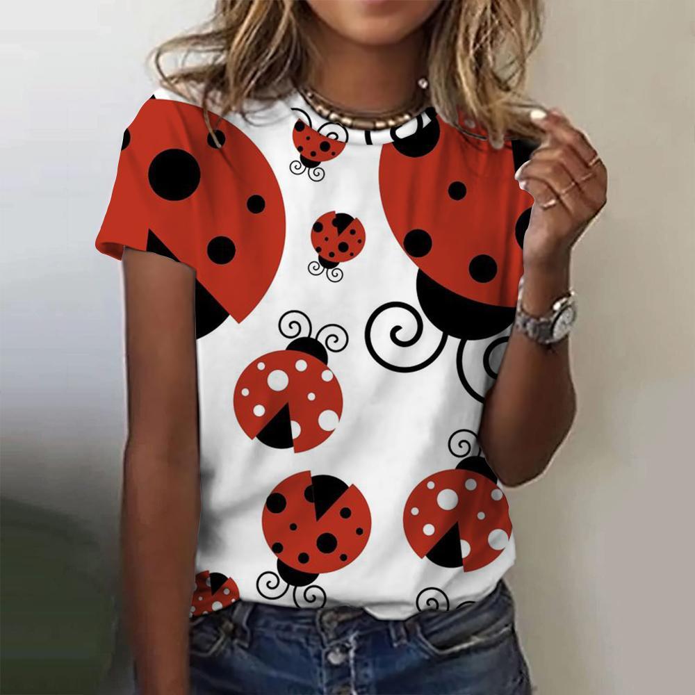 New Cute Animal T-Shirts Worm 3D Print Summer Women O-Neck Short Sleeve T Shirt Harajuku Tops Oversized Y2k Tees Female Clothing