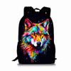 Constellation Wolf Print Single Layer Backpack for Boy/Girls Best Gifts 2D Flat Cartoon School Bag for Children Bags