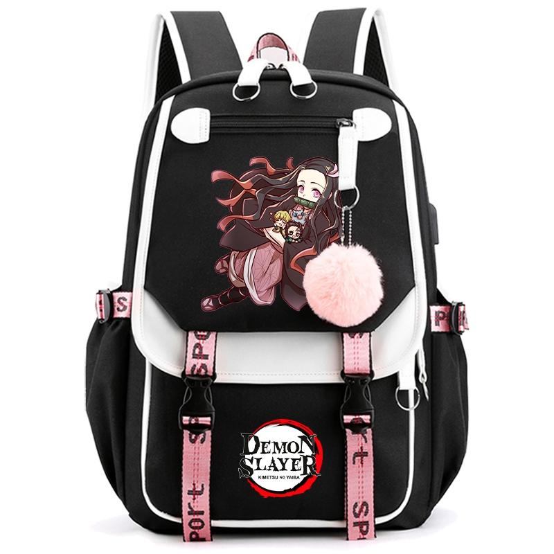 

Рюкзак Anime Demon Slayer для жінок Полотняна сумка для ноутбука Back to School Bag для підлітків Дівчинка Хлопчик Шкільний портфель Чоловіча жіноча дорожня сумка