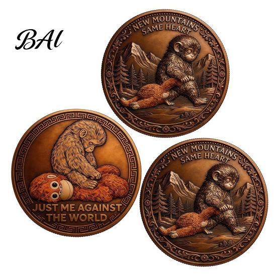 Encouragement Token Emotional Support Coin Inspirational Monkey Challenge Pocket Double?Sided Collectible for Friends Family Motivation Keepsake