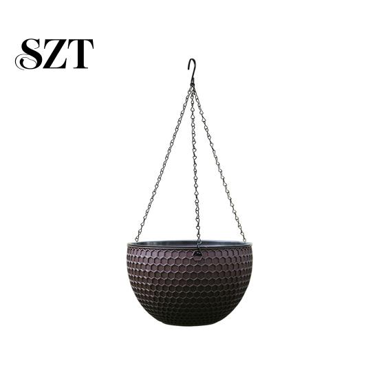Flower Hanger Hanging Basket Imitation Honeycomb Self Water Absorption Plant Pot Waterproof Outdoor Resin for Garden