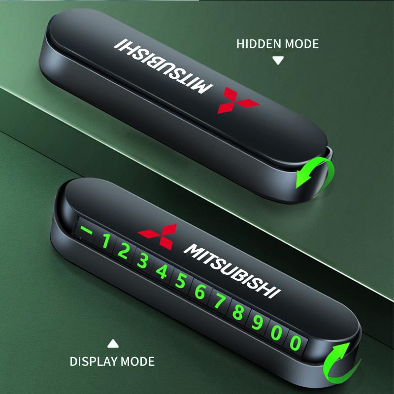 Car Temporary Parking Card Phone Number Card Plate For Mitsubishi Mirage G4 DV5