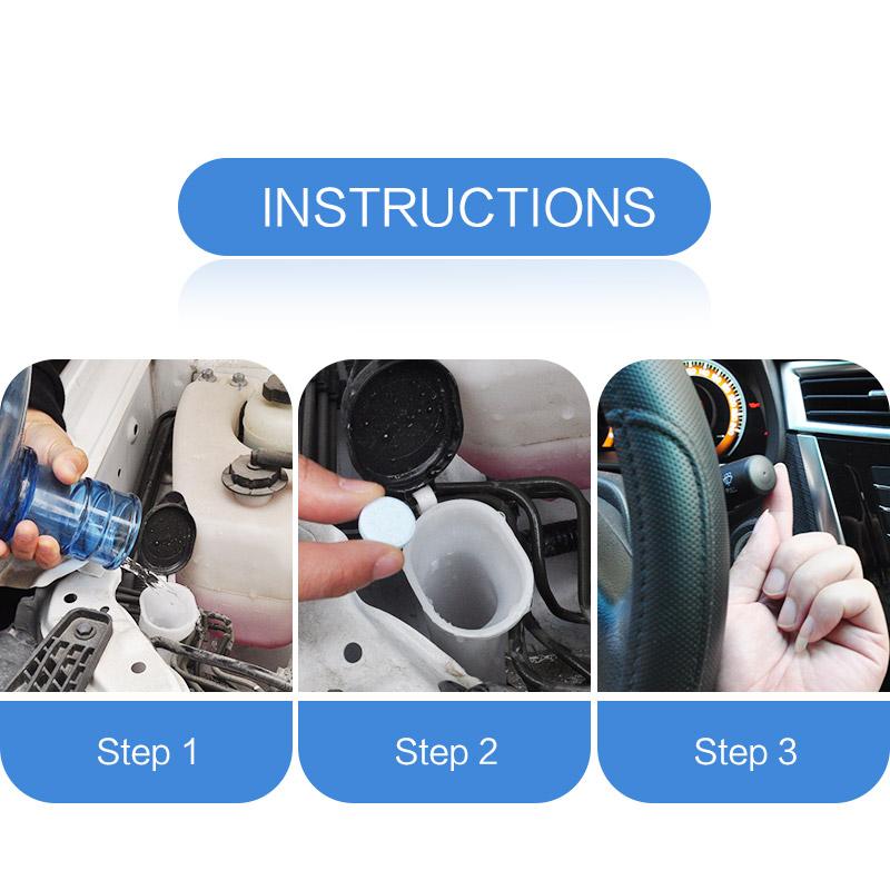 Windshield Solid Cleaner Car Windscreen Wiper Effervescent Tablets 5/10/20pcs Glass Toilet Washer Spray Cleaner Car