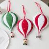 3D Hot Air Balloon Christmas Ornament: Red & Green Hanging Decoration for Holiday Festivities