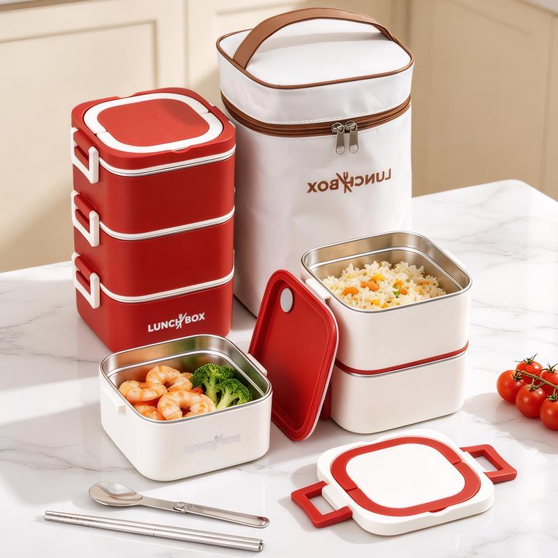 316 Stainless Steel Insulated Bento Lunch Box, Microwaveable Meal Container for Office Workers