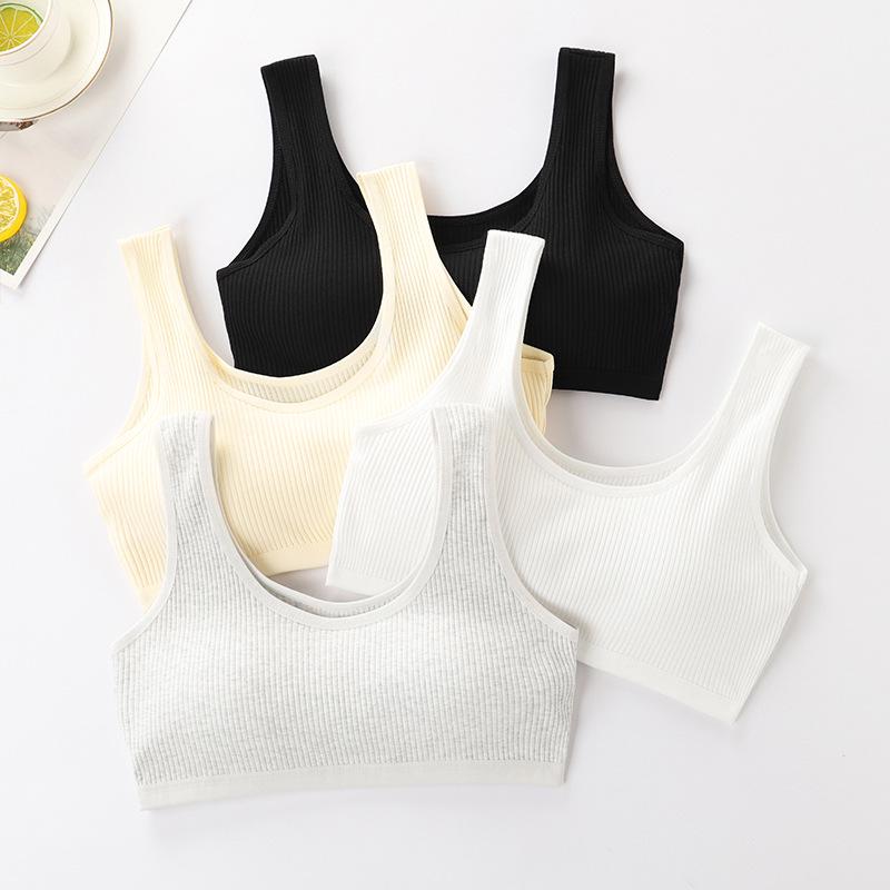 Teenage Girls' Cotton Sports Bra - Comfortable, Breathable, Anti-Protrusion