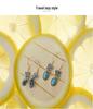 S925 Sterling Silver Natural Turquoise Retro Butterfly Earrings