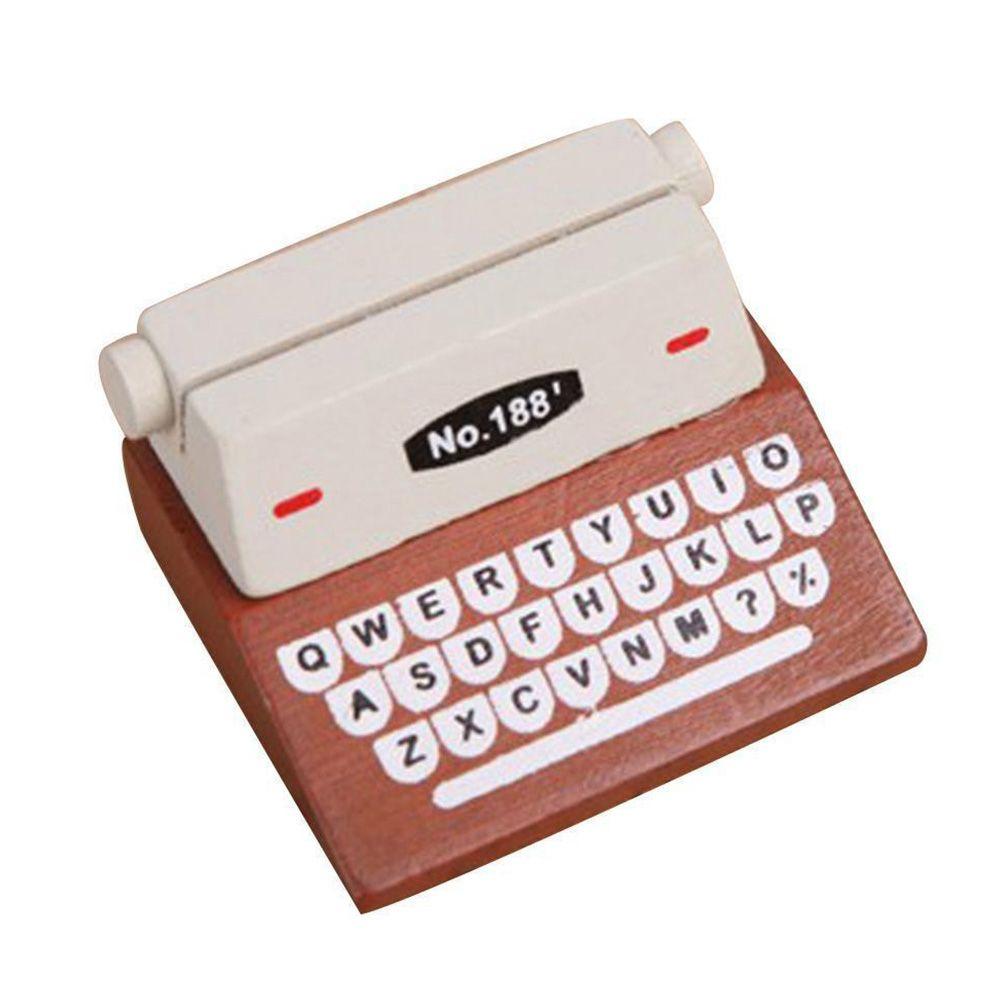 

Wooden Typewriter Clip Photo Office Pictures Holder Note Paper Holder Memo Card коричневый