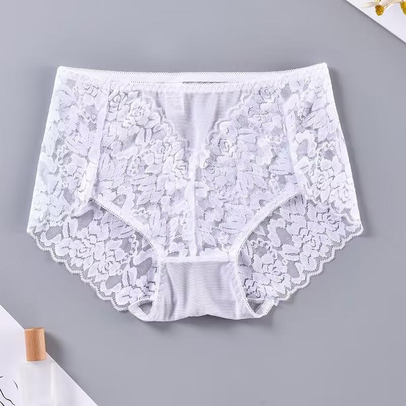 

Женское нижнее белье больших размеров с кружевными треугольными чашечками и средней посадкой — подходит для людей весом до 280 фунтов 4XL белый