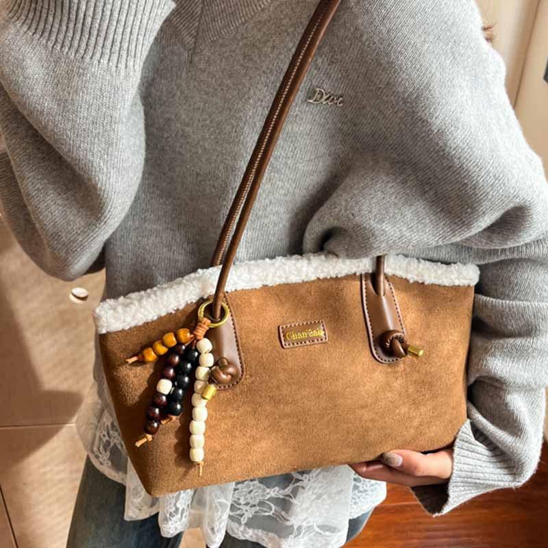 Niche Matte Handbag Women's 2025 New Retro Simple Underarm Bag Fashion High-end Leopard Print Shoulder Bag