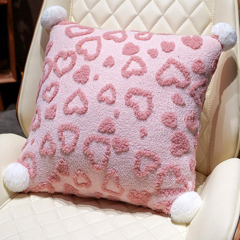 

40cm Love Heart Square Sofa Cushion Valentine s Day Stuffed Plush Throw Pillow Comfortable Hugging Pillow Living Room Ideal For Home розовый