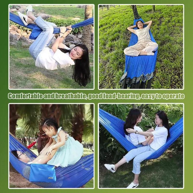 Travel Hammock With Storage Bag Ice Silk Hammock Duyan Camping Hiking Outdoor Foldable Hammock