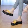 Cool slippers women's summer wear 2025 new French retro flat-bottomed beach sandals women's non-slip one-word slippers