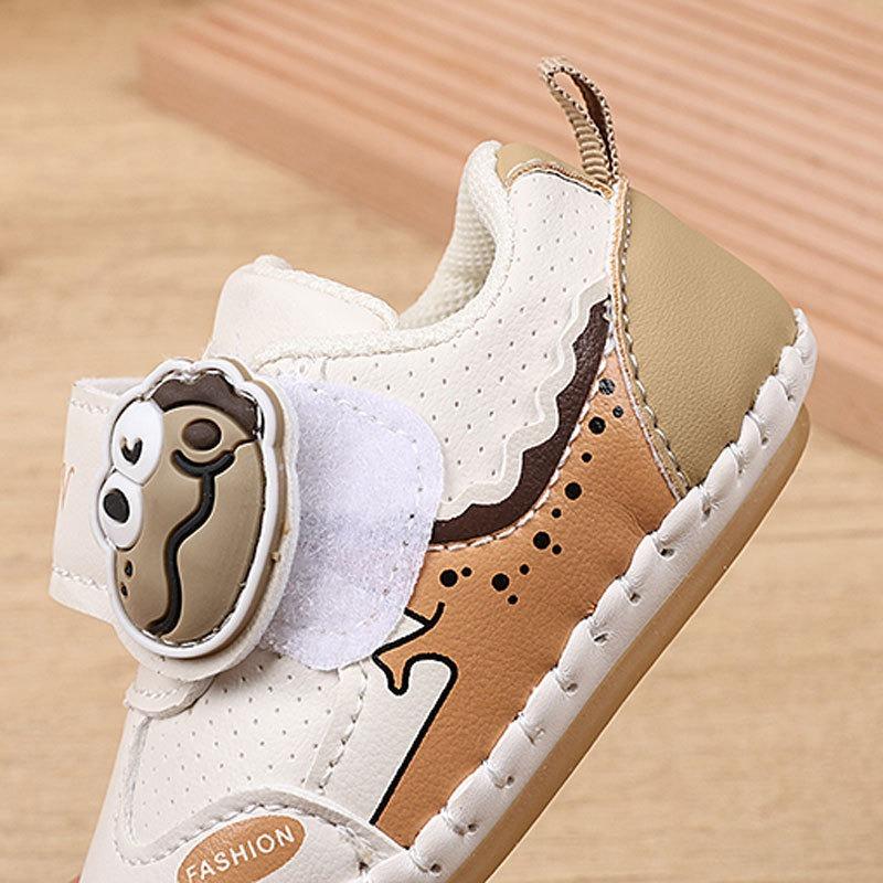 Spring/Autumn Style Walking Shoes for Boys and Girls 0-1 Years Old, Cartoon Soft-Soled Beginner Shoes.