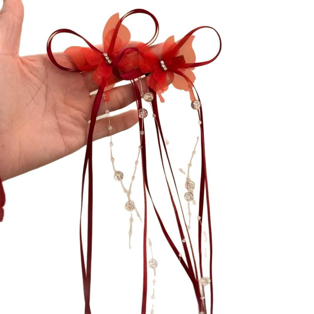 High-Class Rhinestone Bow Tassel Duckbill Hair Clip - Versatile, Fashionable Accessory for Women