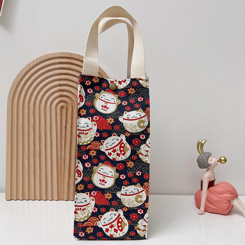 Color Canvas Water Bottle Holder Carry Bag Coffee Cup Storage Sleeve Cover Handbags Mobile Phone Umbrella Hand Bags Accessories