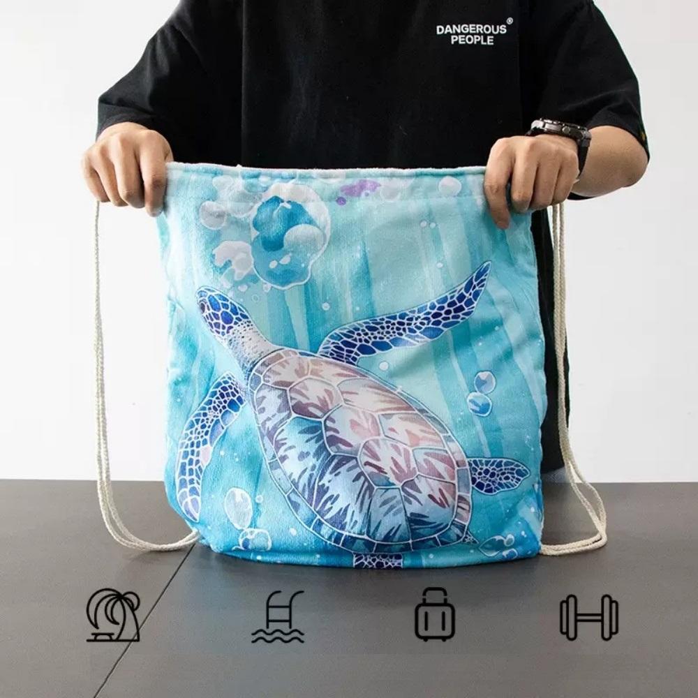 Beach Towel, Lightweight, Quick-drying, Super Absorbent Soft Beach Towel, Foldable Backpack Style (80x160cm)