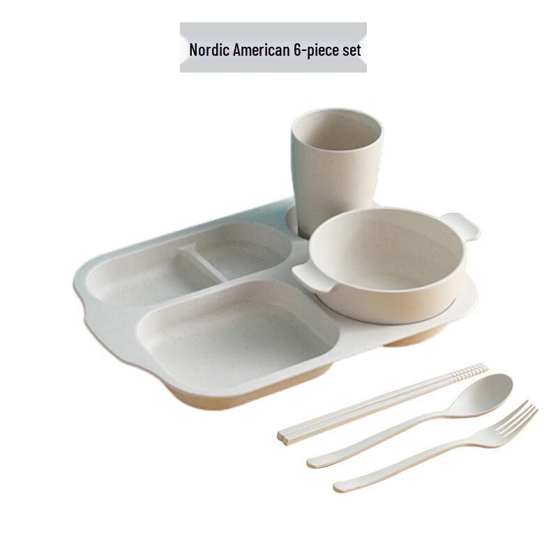 Wheat Straw Dinnerware Set with Divided Plate