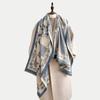 Autumn New Women's Fashion Scarf Retro Splicing Contrasting Color Jacquard Scarf Warm and Cold-proof Air Conditioner Shawl