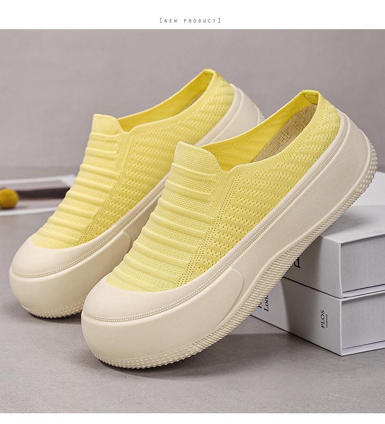 Women's Summer Thick-Soled Comfortable Lazy Shoes - Fashionable Versatile Height-Increasing Closed-Toe Slippers