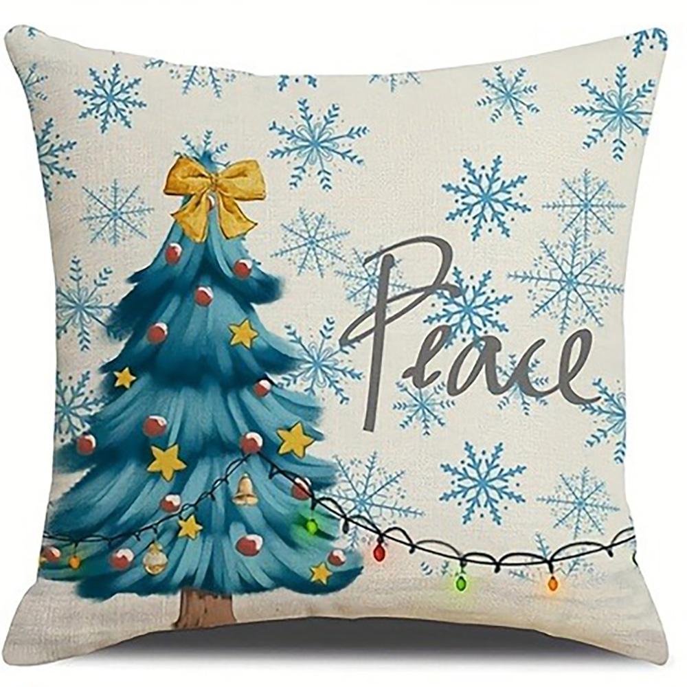 Christmas Pillowcases: Peace, Joy, Believe with Festive Gnomes and Snowman Designs Sofa bed cushion cover,home decoration