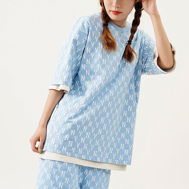 New MLB New York Yankees T Shirts Unisex Blue 3ATSM1023-50BLL