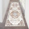Vintage Persian Medallion Floral Runner Rug Non Slip Stain Resistant Carpet for Hall Entry Farmhouse Home Floor Decor