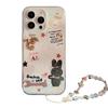 Double Layer Cute Little Animal Iphone15 with Hanging Chain 13promax Suitable for 16 Apple 14 Mobile Phone Case 11 Korean