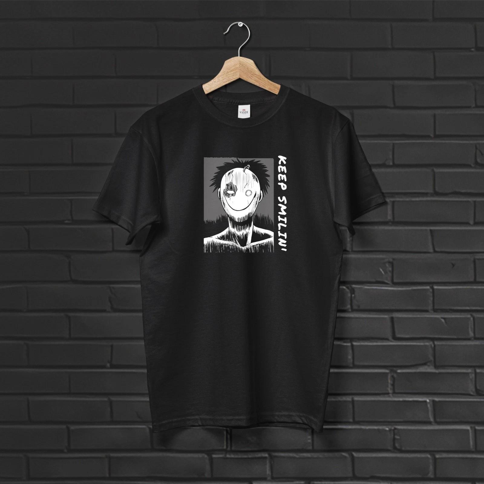 

Dream Keep Smilin Manga Style Graphic Anime T-Shirt Men Unisex Casual Cotton Tee XL