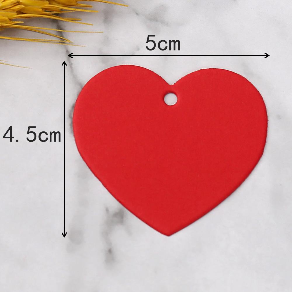 Heart-Tag Cowhide Paper Blank Heart-Shaped Card for Valentine's Day