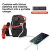 Portable 18V Lithium Batteries Converts Emergency Starter Adapter Car Jump Starter Power Source for Tools Impact Wrench