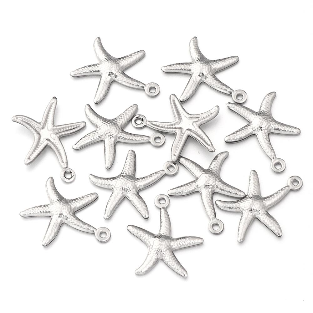 5-10pcs Stainless Steel Ocean Life Charms Starfish Fish Shell Pendant For Jewelry Making DIY Crafts Necklace Bracelets Supplies