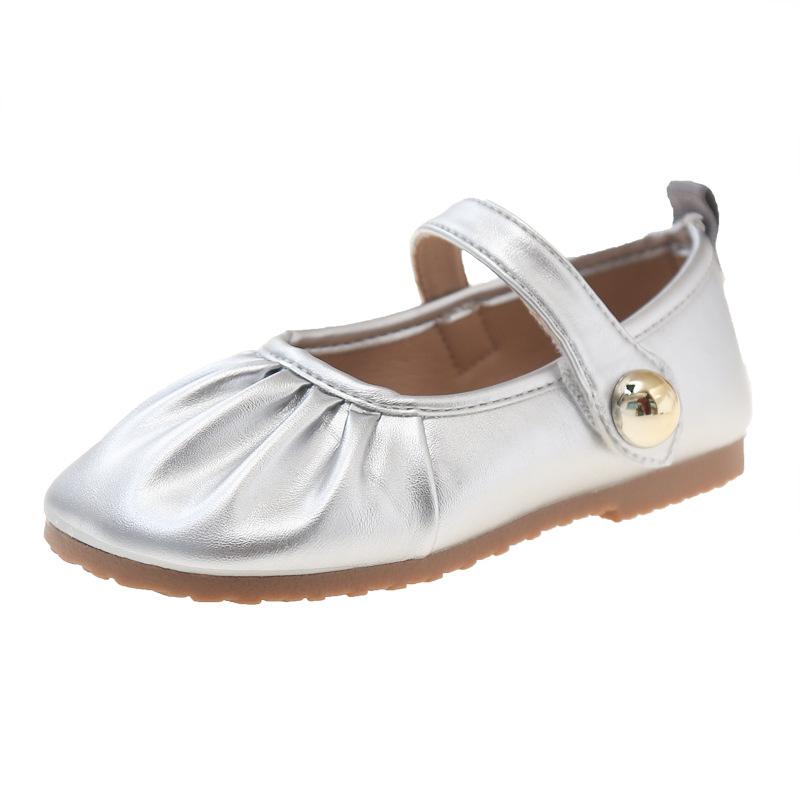 Girls shoes children's princess leather shoes 2025 new spring and autumn small fragrant wind little girl soft sole baby bean single shoes