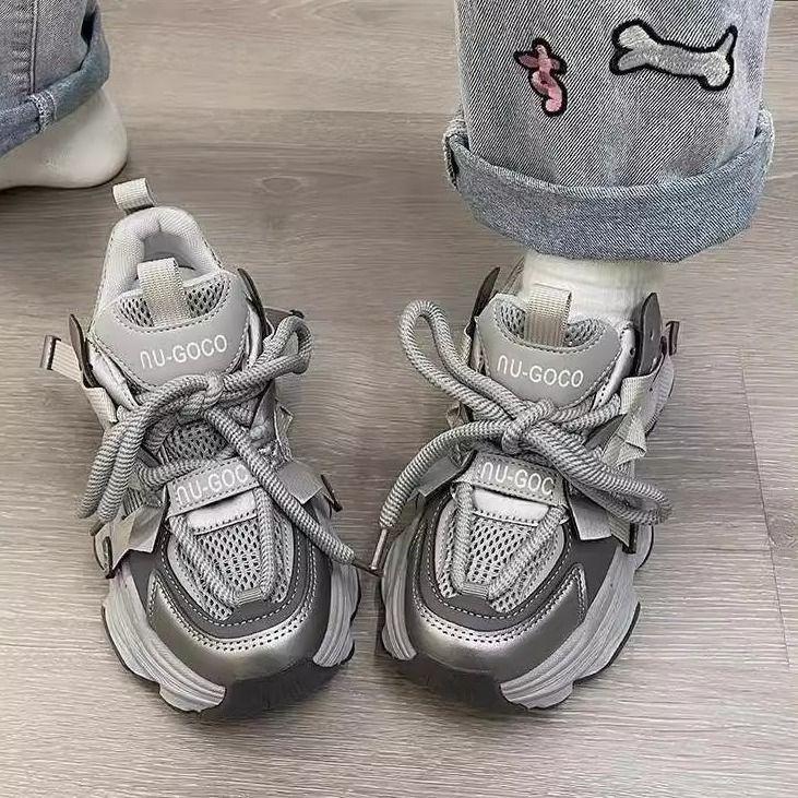 Fried Street Daddy Shoes Women's New Thick-soled Height Increasing Feet Small Versatile Casual Sneakers Student Lightweight Women's Shoes