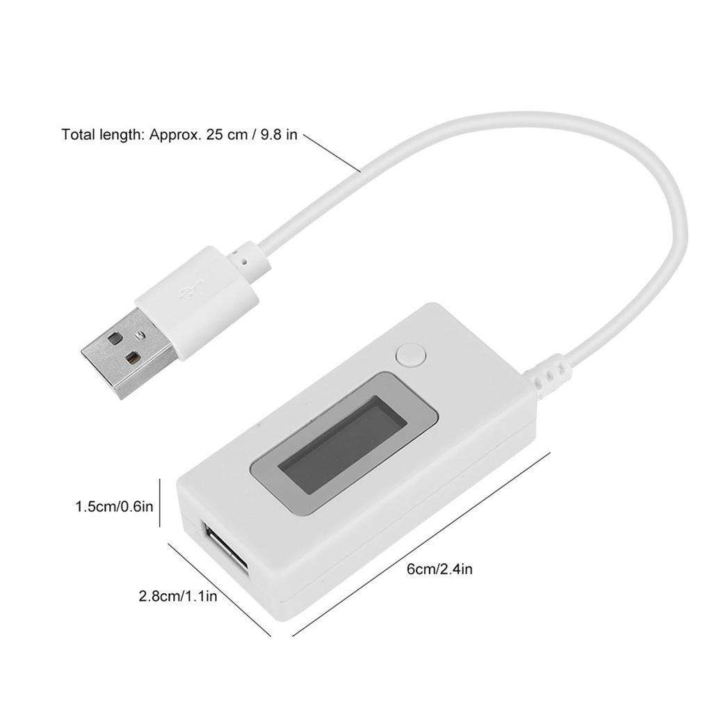 LCD Hintergrundbeleuchtung Digitalanzeige USB Amperemeter Voltmeter Ladekapazität Leistungstester