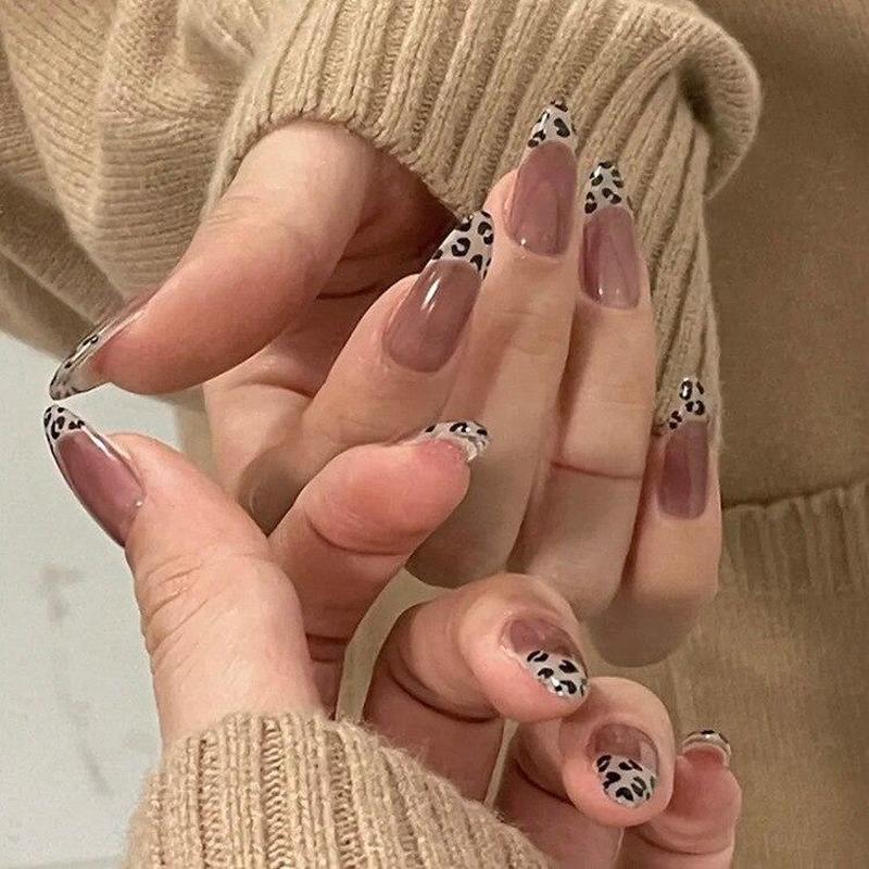 Falsche Nägel mit Schmetterlingsmotiv, Perlenschleife, lange französische künstliche Nägel mit Kleber, vollständige Nagelspitzen für Mädchen, Maniküre, Nagelkunst-Dekoration