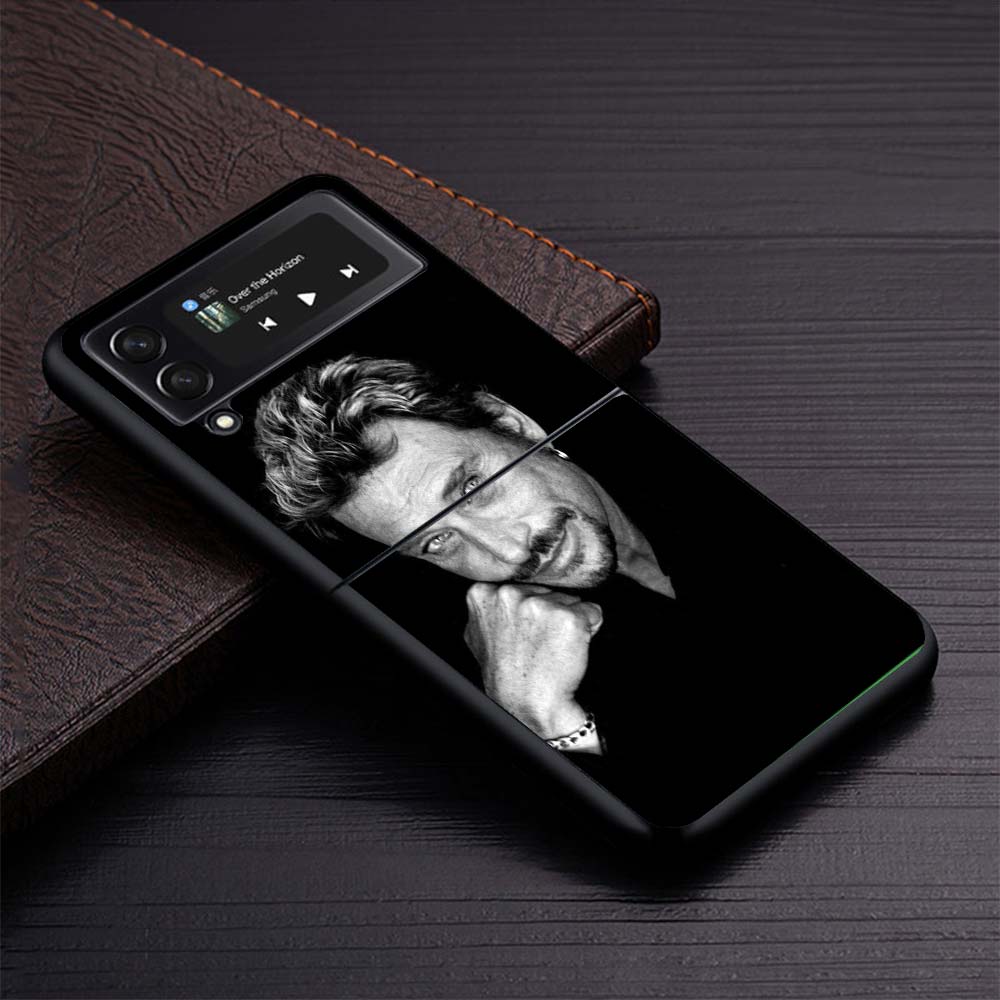 Johnny Hallyday Music Phone Case for Samsung Galaxy Z Flip7 Flip6 5G Flip4 Flip5 Flip3 Cover Z Flip 7 6 5 4 3 PC Shell Coque Gal
