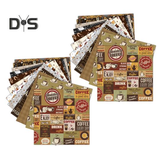 

24 листа Справочник Украшения Ретро Клетчатые Точки Кофейные Элементы Печати Руководства по DIY Фон Бумага Материалы для джема Бумага кофейный