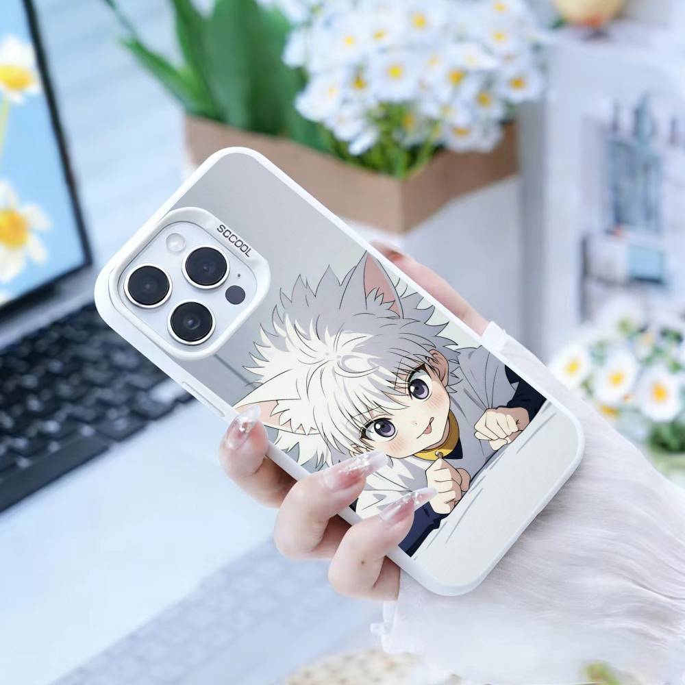 F-Killua Zoldyck H-Hunter X Hunter Phone Case For iPhone17, 16,15,14,13,12 Pro Max Black Candy Matte Shockproof Cover