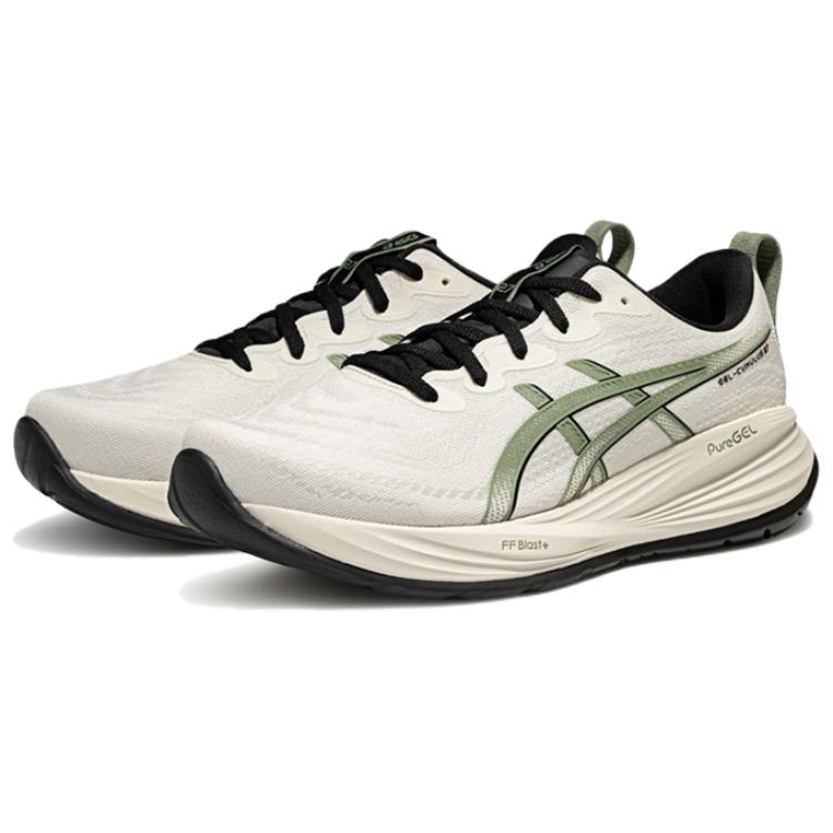 Asics Men's GEL-CUMULUS 27 Running Shoes White Green 1011C092-100