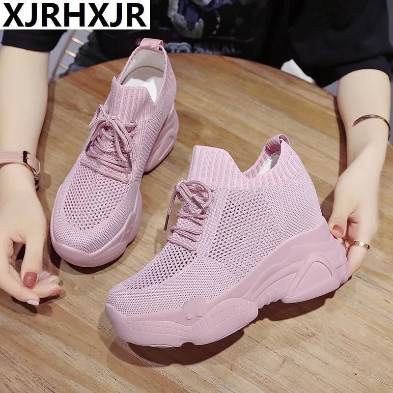 Fashion 2024 Size 34-40 Women White Sneakers Platform Shoes Woman Pumps Autumn Tennis Shoes Summer Heels Shoes Height Increasing 10CM