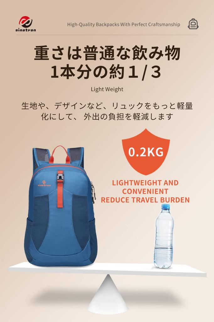 [sinotron] Outdoor Backpack, Ultralight Portable Backpack, Foldable Backpack, Durable, 22L Large Capacity, Multi-color, Suitable for Various Scenes