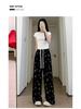Petite High Waist Bow Wide-Leg Ice Silk Pants - Women's Summer Style